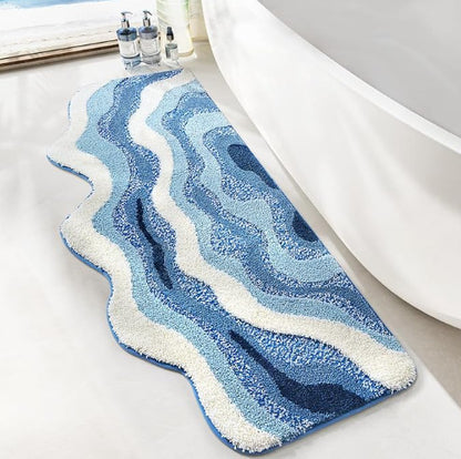 Plush Leaf-Design Bath Mat Acalora