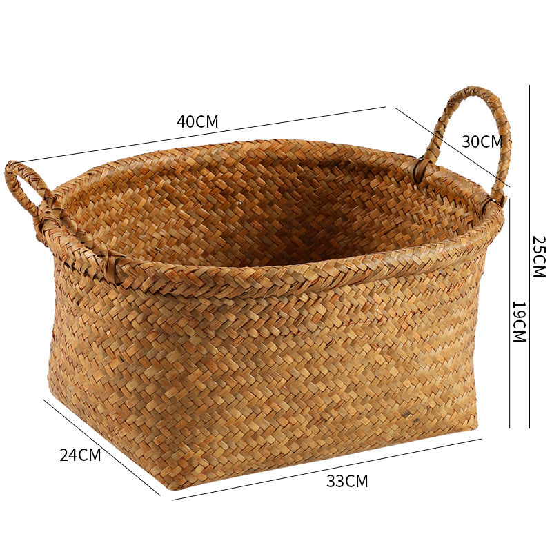 Unisex Natural Fiber Storage Basket with Wide Rim Kalsten
