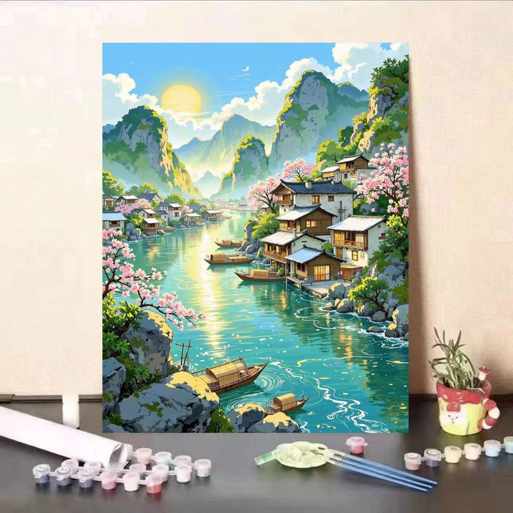 Scenic Landscape DIY Paint by Numbers Art Kit Kalsten