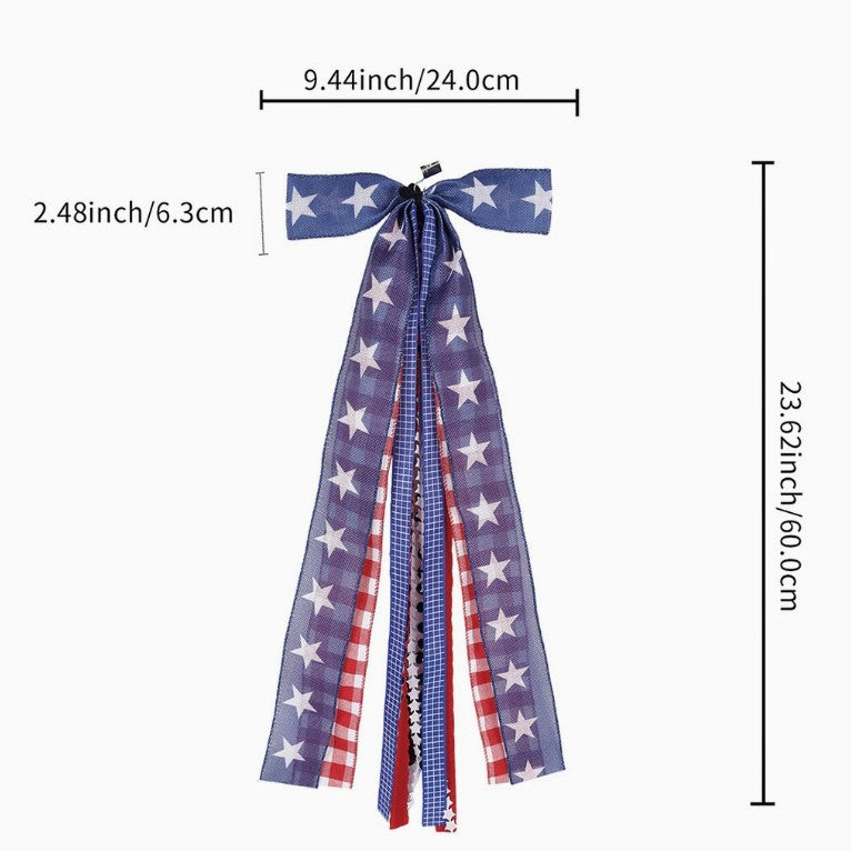 Women's Nan Hair Ruffle Bow with Long Ribbon Straps and Clip Closure Kalsten