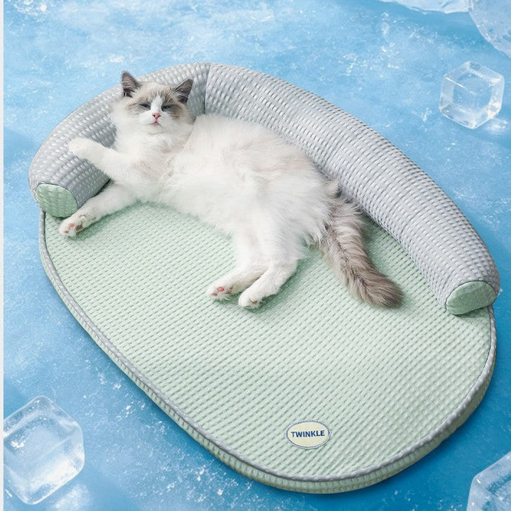 Unisex nan cooling orthopedic cat bed with neck roll Kalsten