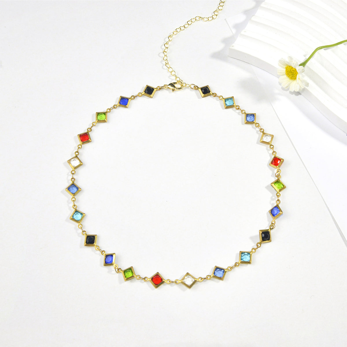 Colorful Gemstone Chain Bracelet Acalora 1788164354