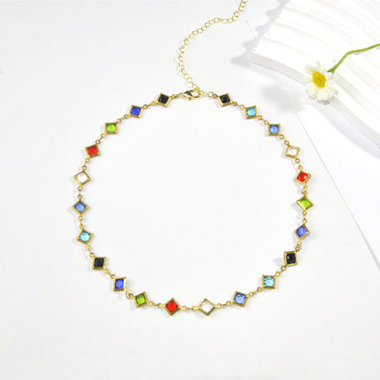Colorful Gemstone Chain Bracelet Acalora 1788164354