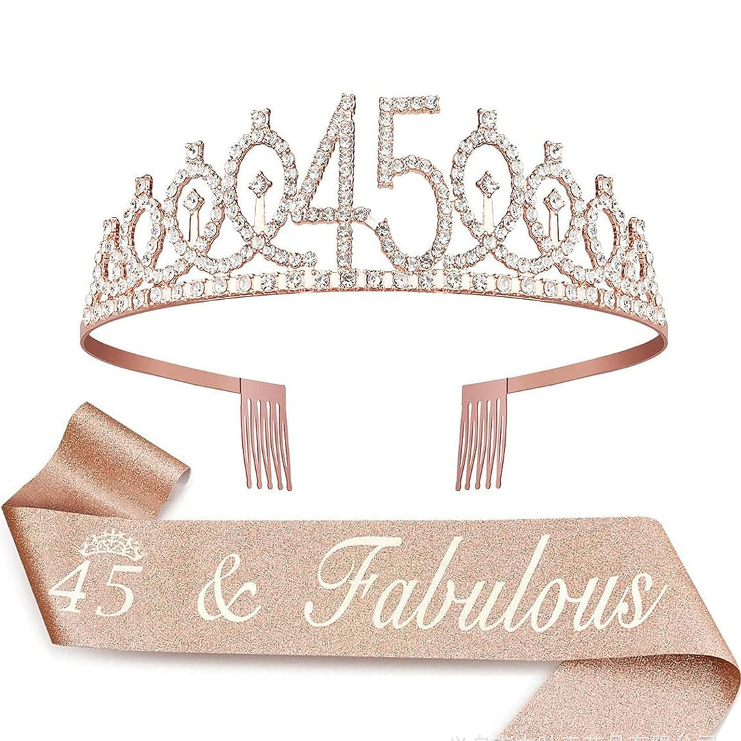 Ladies Crystal Princess Crown with 30 & Fabulous lettering Kalsten