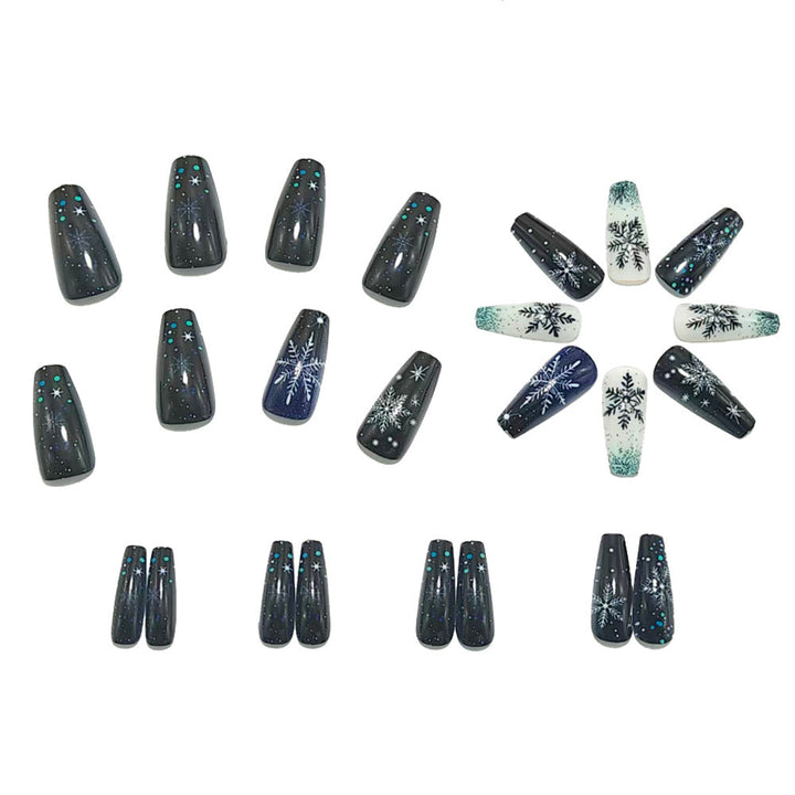 Artificial nails with winter snowflake design Kalsten
