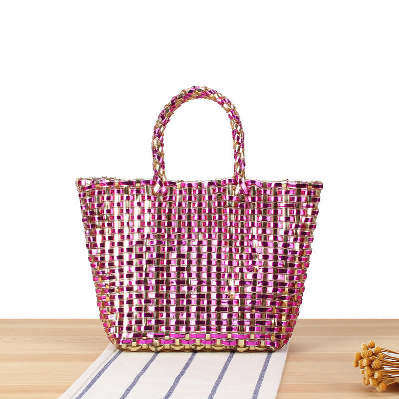 Handbag Made of Woven Natural Material with Elegant Accents Kalsten