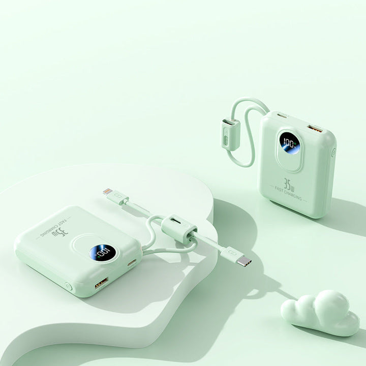 Power bank with fast charging function and integrated charging cables Kalsten