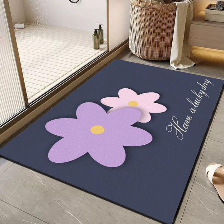 Cheerful Floral Message Bath Mat Kalsten