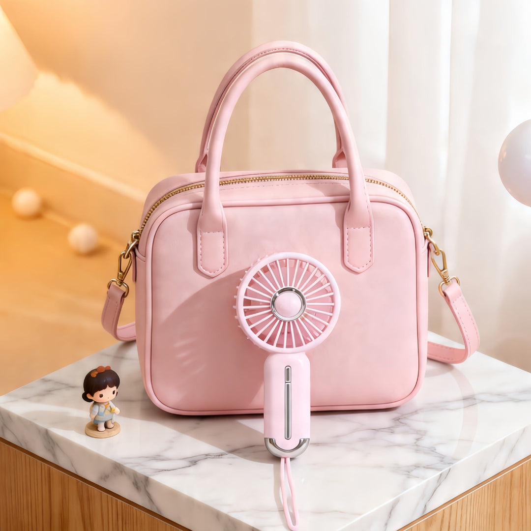 Women Portable Hand Fan with USB Charging Function and Flexible Design Kalsten