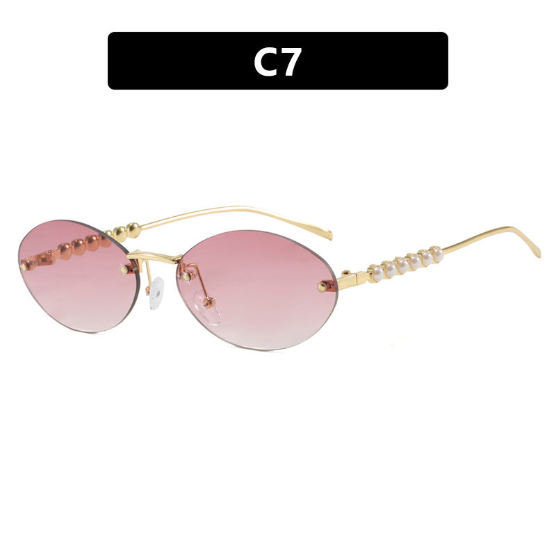 Women's stylish oval sunglasses with elegant embellishments Kalsten