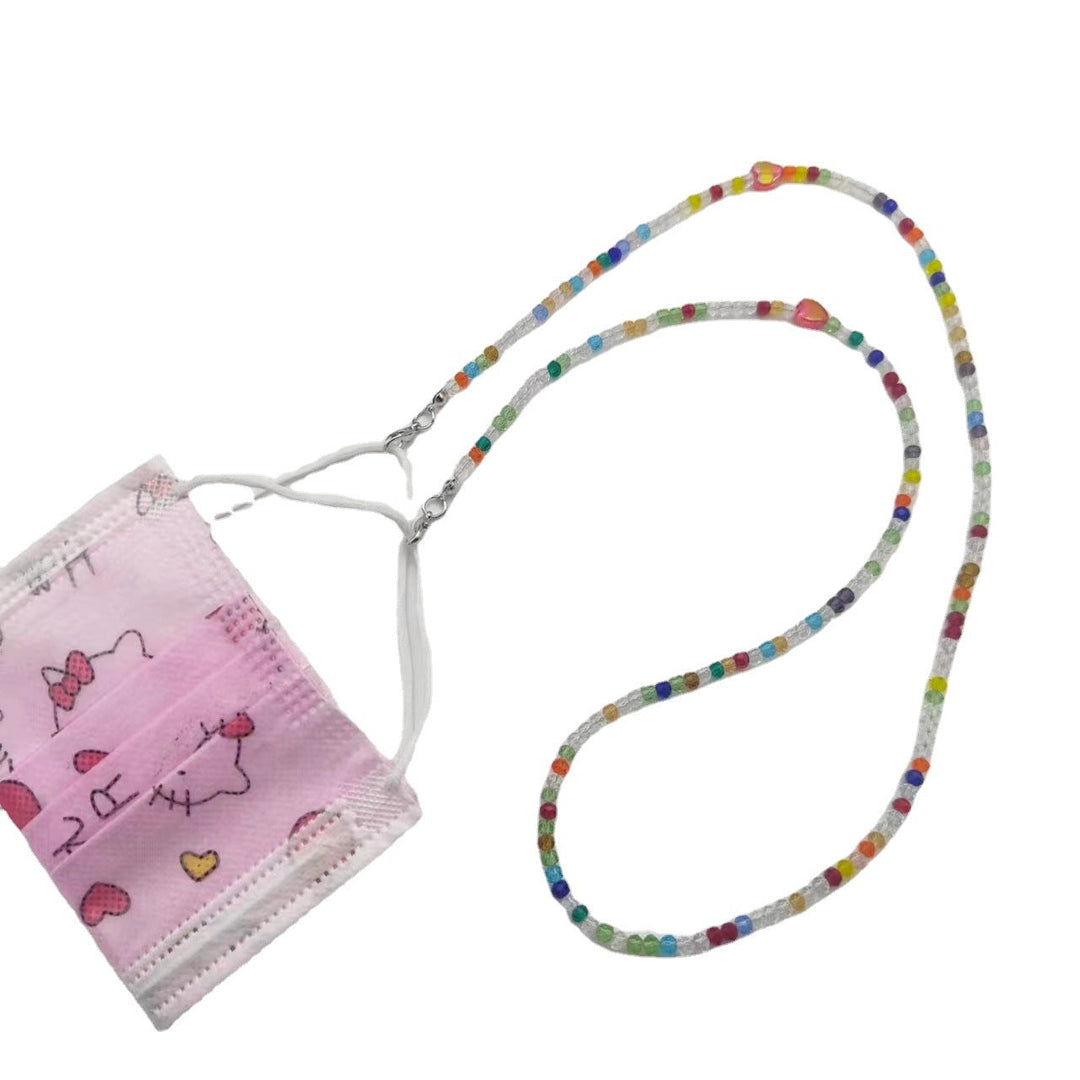 Colorful glass necklace with heart pendant Kalsten