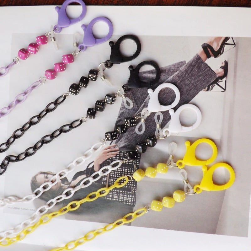 Fashionable glasses holder chain made of plastic with colorful beads Kalsten