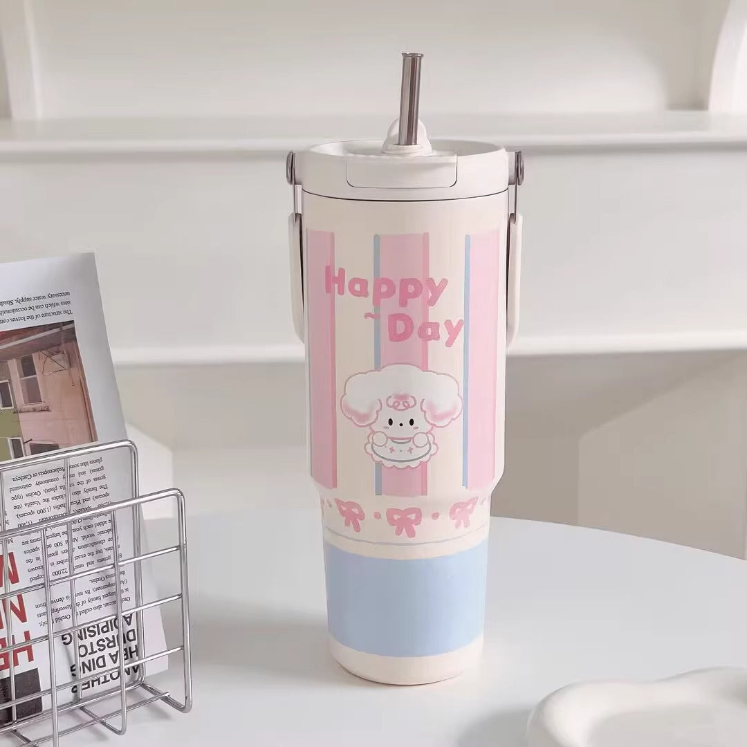 Ladies drinking cup with funny design and integrated straw Kalsten