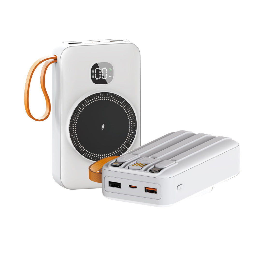 Portable power bank with integrated inductive fast charging function and LED charging status indicator Kalsten