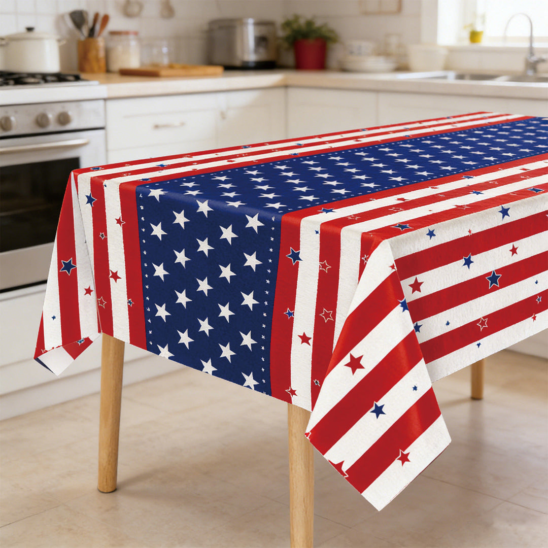 Unisex nan coated tablecloth with stars and stripes pattern, wipeable and waterproof Kalsten