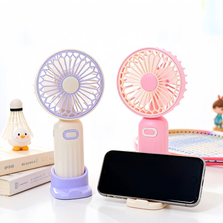Women's Portable Mini Fan with Integrated Stand Kalsten