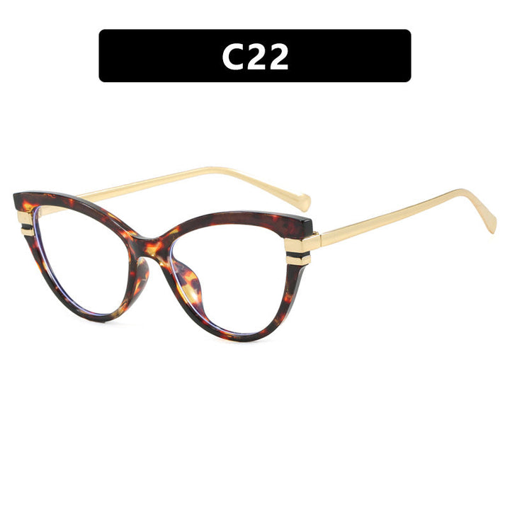 Ladies Cat-Eye Sunglasses with Elegant Plastic Frame and Golden Accents Kalsten