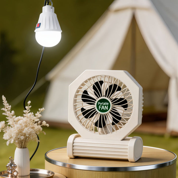 Ladies Portable Table Fan with USB Connection and an Elegant Wooden Base Kalsten