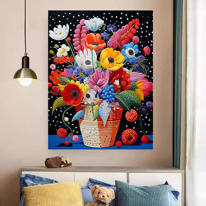 Vibrant Floral Landscape Canvas Art Print Kalsten