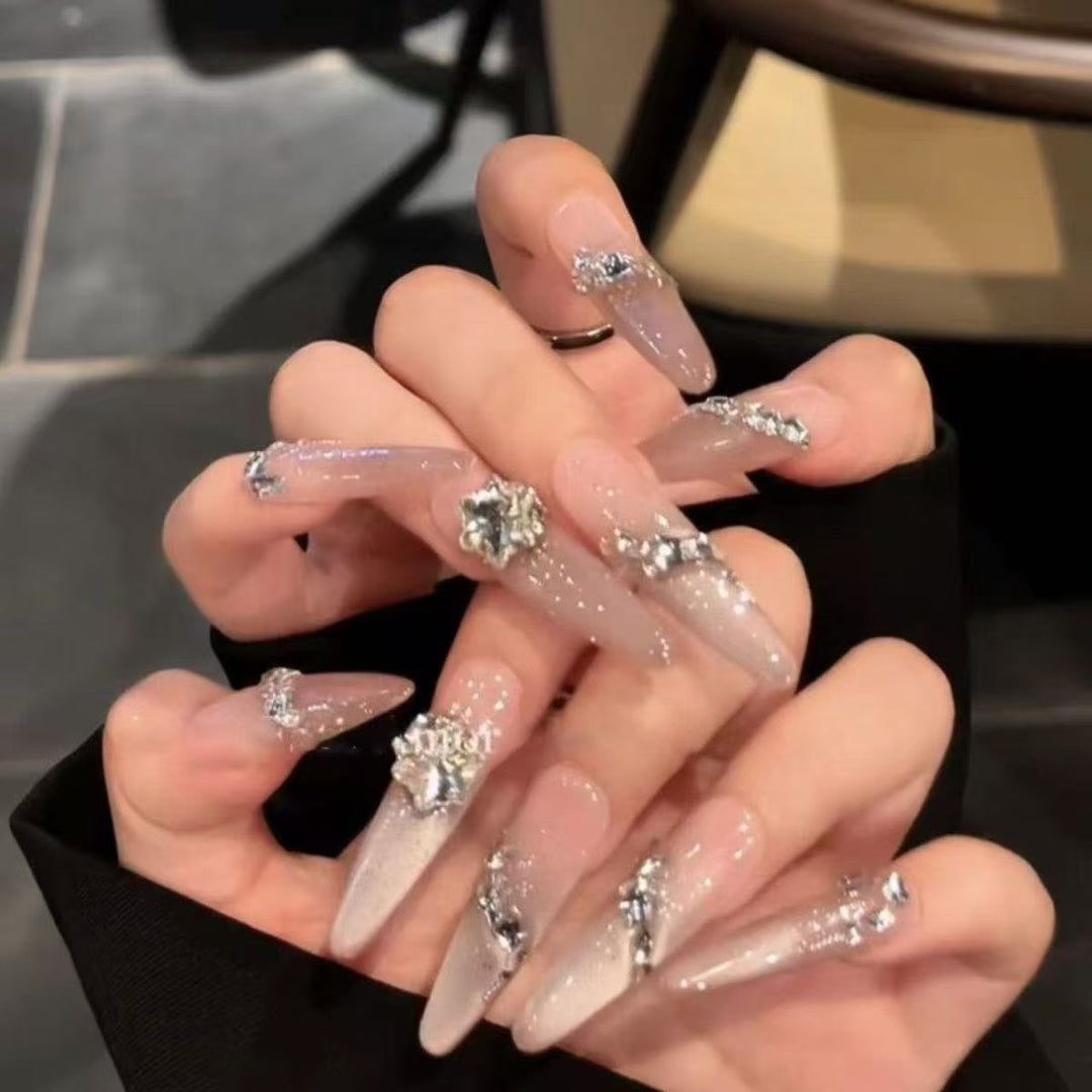 Exquisite Crystal-Embellished Press-On Nails Kalsten