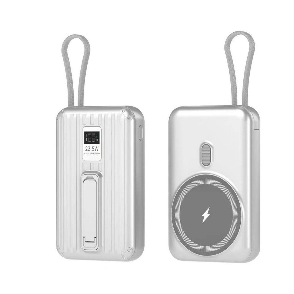 Portable power bank with integrated magnetic charger and digital display Kalsten