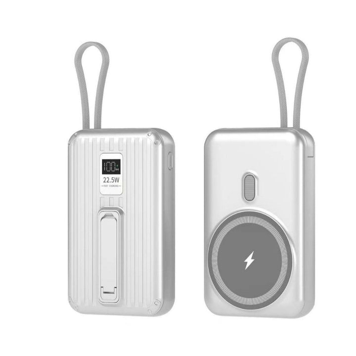 Portable power bank with integrated magnetic charger and digital display Kalsten