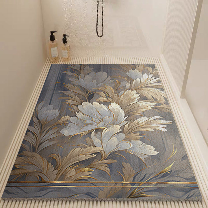 Elegant Floral Patterned Bath Mat Kalsten