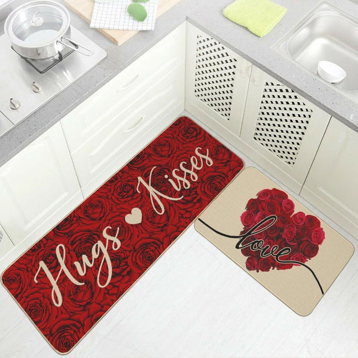 Heart-Themed Kitchen Runner Mat Kalsten