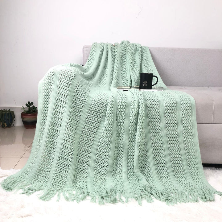 Textured Knit Throw Blanket Kalsten