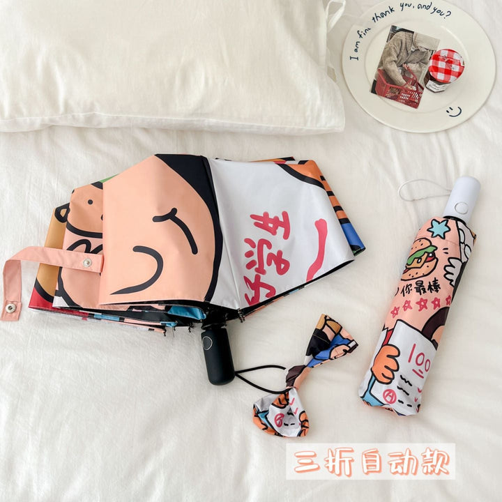 Ladies innovative folding umbrella with unique graphic design Kalsten