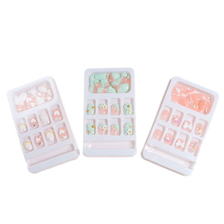 Decorative Press-On Nail Art Set with Bow Accents Kalsten
