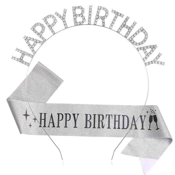 Ladies Glitter Headband with "Happy Birthday" Inscription Kalsten