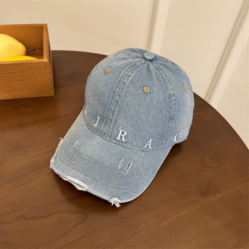 Women's Distressed Denim Baseball Cap Kalsten