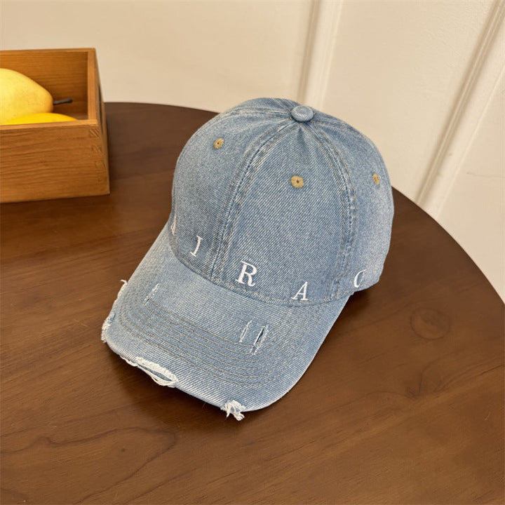 Women's Distressed Denim Baseball Cap Kalsten