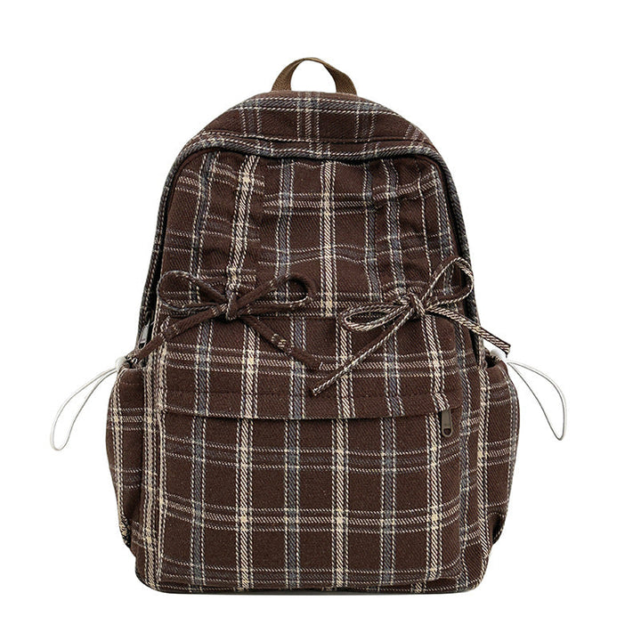 Checked Casual Drawstring Backpack kalsten