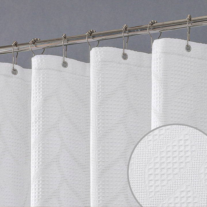 Textured Leaf Pattern Shower Curtain Kalsten