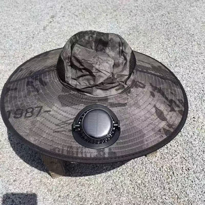 Ventilated outdoor fishing hat with two rechargeable fans, waterproof material and adjustable chin strap Kalsten