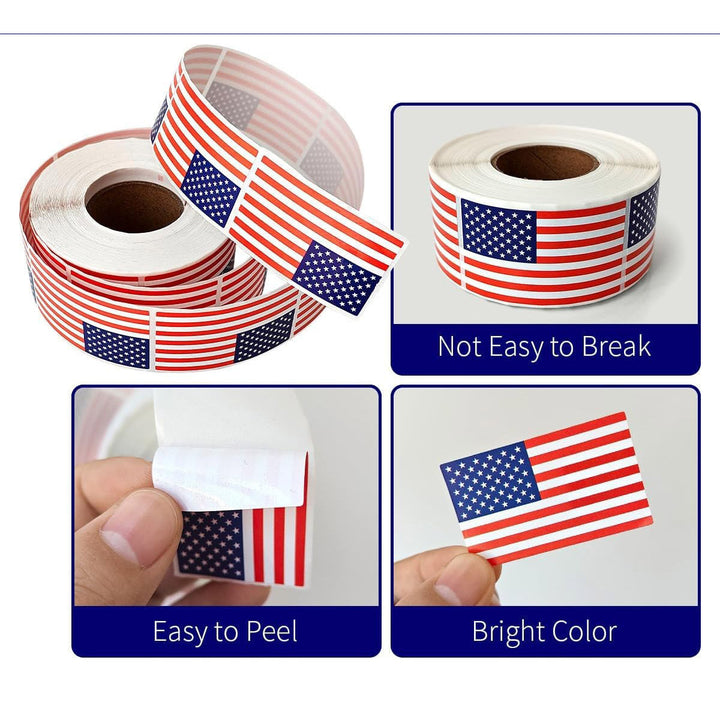 Unisex sticker roll with USA flag motif permanent labels for shipping and decoration Kalsten