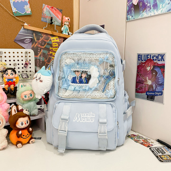 Clear Panel Multi-Pocket School Backpack