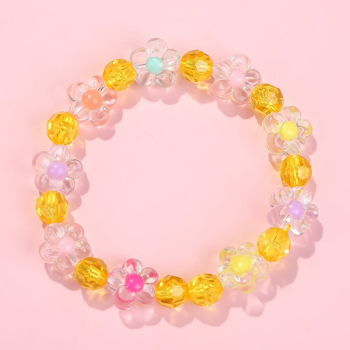 Friendship bracelet with colorful flower motifs Kalsten