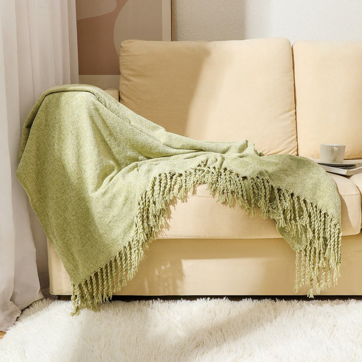 Ladies elegant and stylish couch blanket with fringes Kalsten