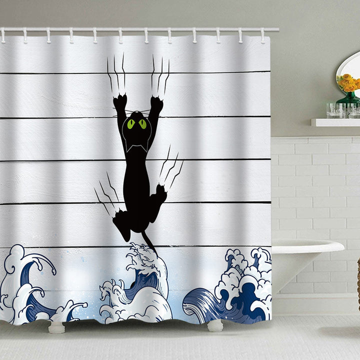 Artistic Dog Illustration Shower Curtain Kalsten