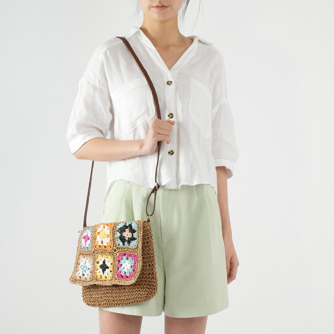 Comfortable shoulder bag with colorful hexagon pattern Kalsten