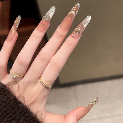 Artistic Stiletto Press-On Nail Set with Charming Patterns Acalora