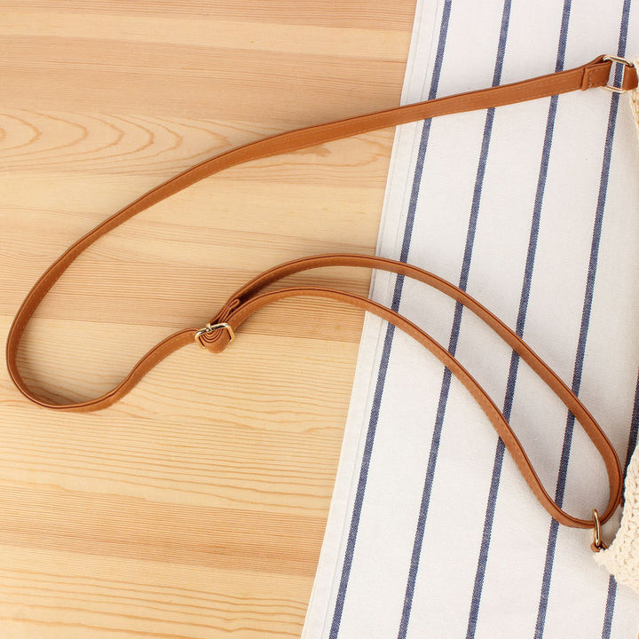 Macrame Crossbody Bag with Sturdy Leather Handle Kalsten