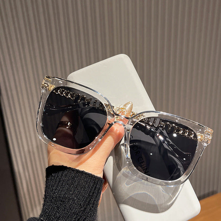 Ladies trendy square sunglasses with elegant frame and stylish gold accent Kalsten
