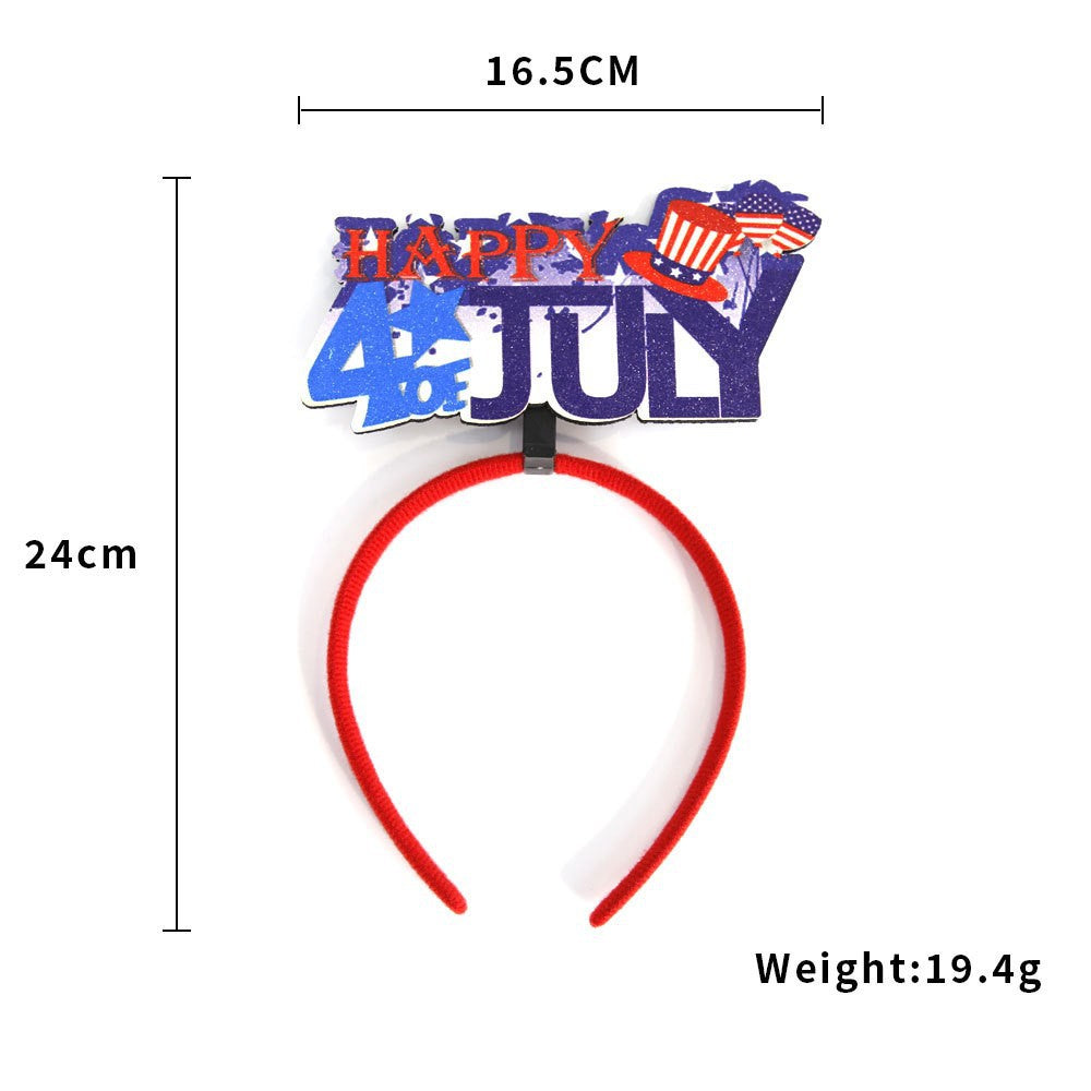 Unisex nan eye-catching party headband with attached pom poms, star tinsel, and small flag pendants Kalsten