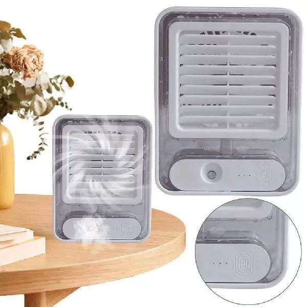 Unisex One Size Compact USB Microclimate Cooler and Whisper-Quiet Table Fan with Transparent Water Tank and Adjustable Louver Kalsten