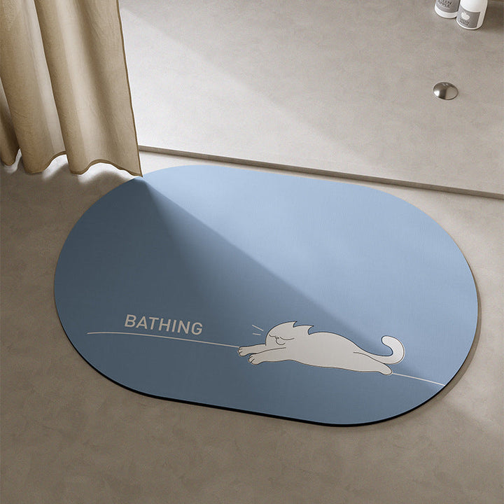 Playful Cat-Themed Bath Mat Kalsten