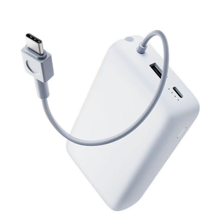 Compact portable High-capacity power bank with integrated charging cables and matte soft-touch finish Kalsten